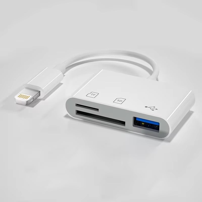 SD Card Reader 5-In-1 Lightning /Type C to USB 3.0/SD/TF Card Adapter Memory Card Reader for Iphone Ipad Macbook Samsung Android