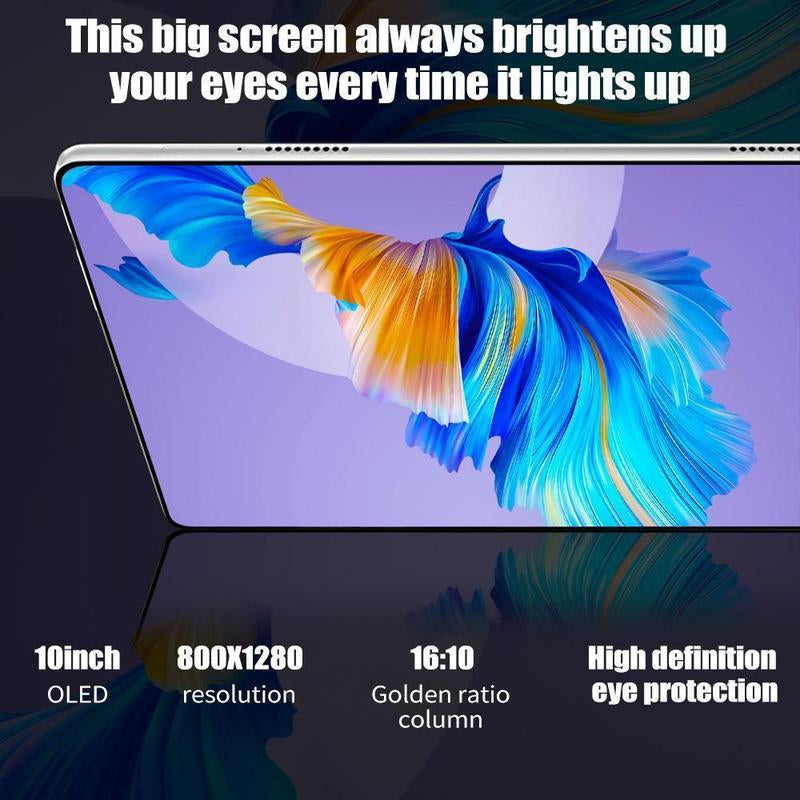 Tablet Android 7.0 – 10.1"  2GB RAM, 32GB, Dual SIM, 1280X800 IPS Display. 5MP+13MP Cameras, 5000Mah Battery & Full Accessories: Keyboard, Mouse, Stylus & Case