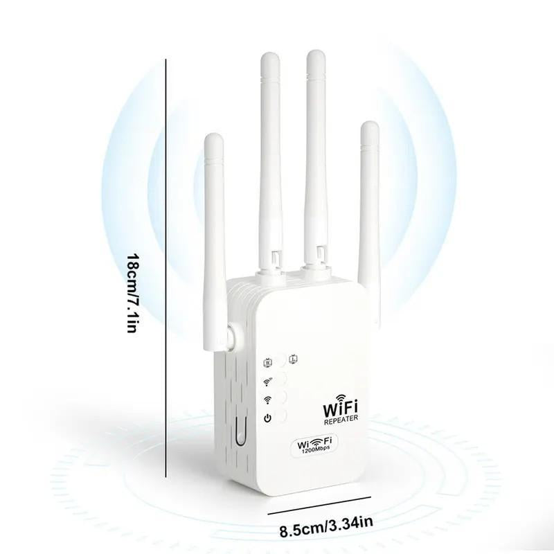 Wifi Extender 2025, 1200Mbps Dual Band (5Ghz/2.4Ghz) Signal Booster, Covers 10,000 Sq. Ft & 50 Devices