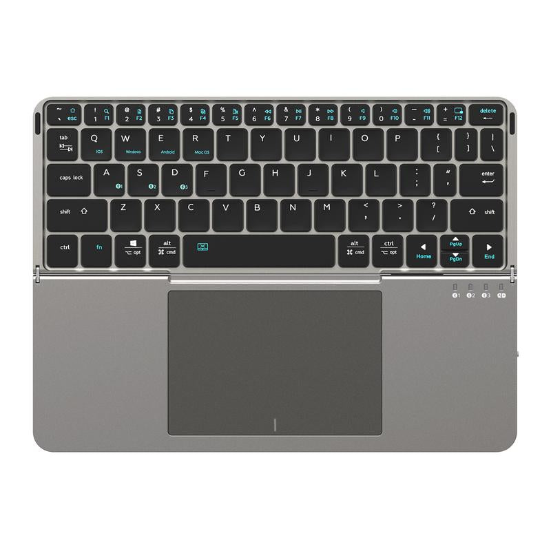 Foldable Bluetooth Keyboard with Touchpad & Stand, PU Leather Cover, Ultra-Thin Portable Keyboard Compatible with Ipad Pro/Air/Mini/Tablet