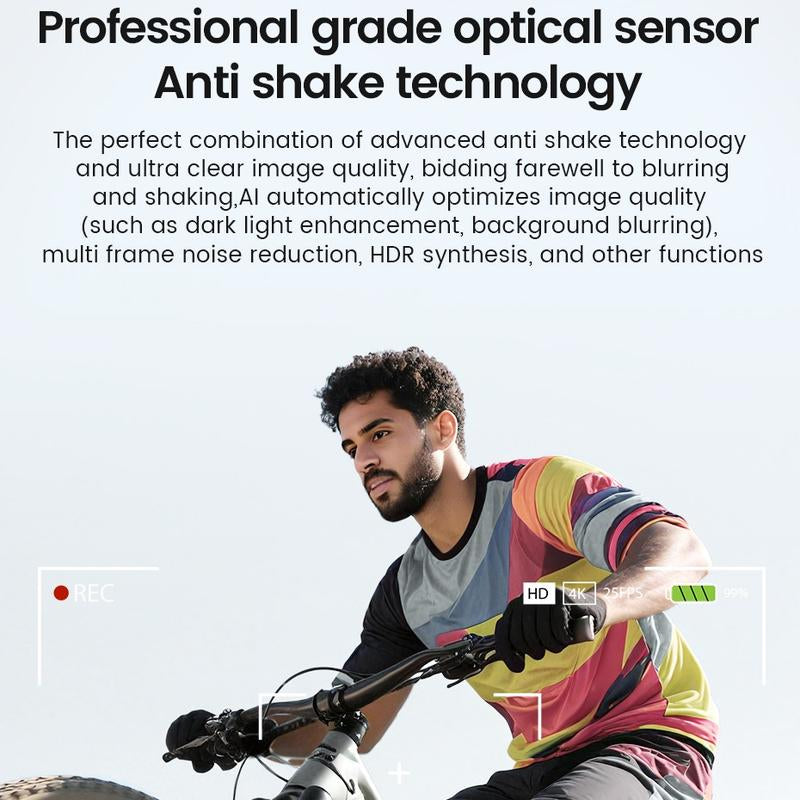 Touch-Control Smart Glasses with 800W HD Camera, Bluetooth Voice Communication, Dual Lenses, Surround Sound, and Smart Polarized Lenses for Daily Activities, Wearable Device in Black