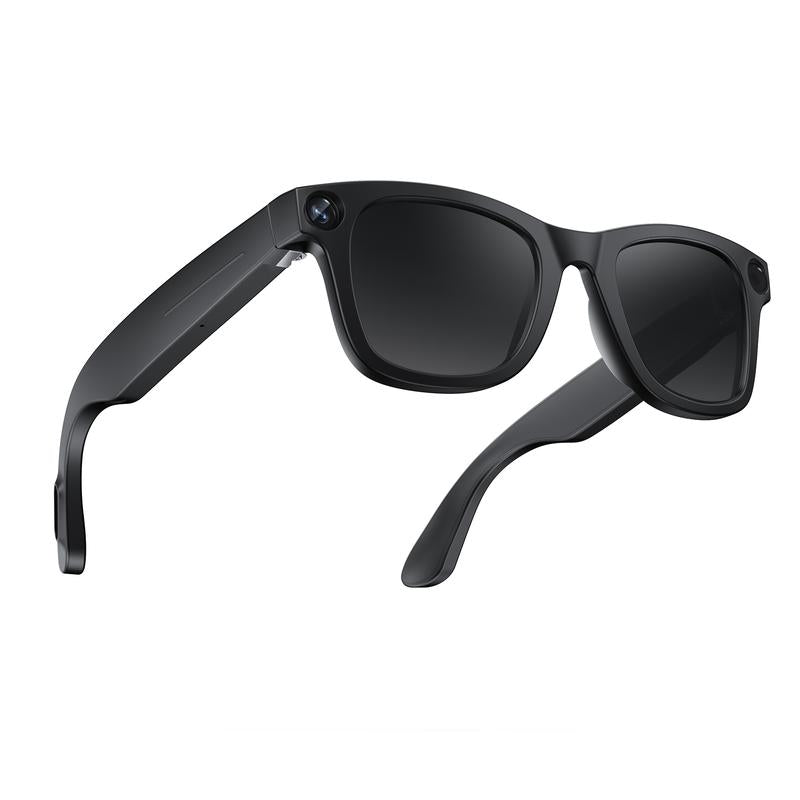 Touch-Control Smart Glasses with 800W HD Camera, Bluetooth Voice Communication, Dual Lenses, Surround Sound, and Smart Polarized Lenses for Daily Activities, Wearable Device in Black