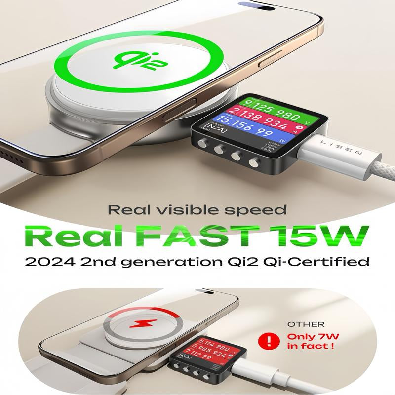 LISEN Qi2 Magsafe Certified 3-In-1 Charging Station, 25W Magnetic Wireless Charger for Iphone 16/15/14/13, Apple Watch & Airpods, USB Cable Included.