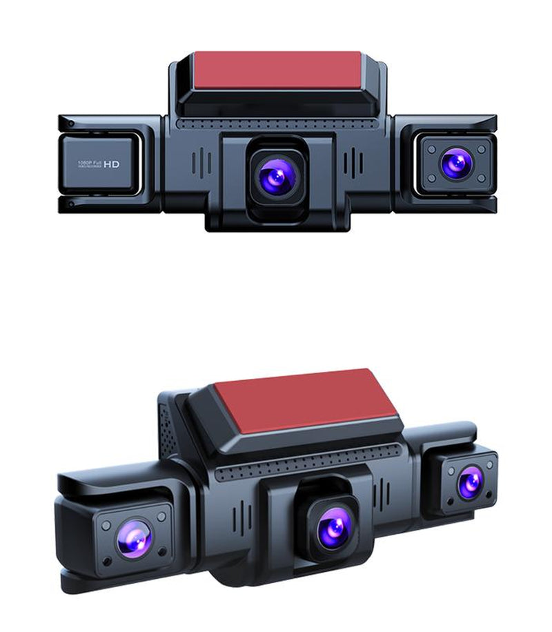 4-Channel Dash Cam with Front Rear inside View 3" IPS Screen 1080P Car DVR 32GB SD Card Included Built-In GPS Wifi Night Vision Parking Mode Loop Recording
