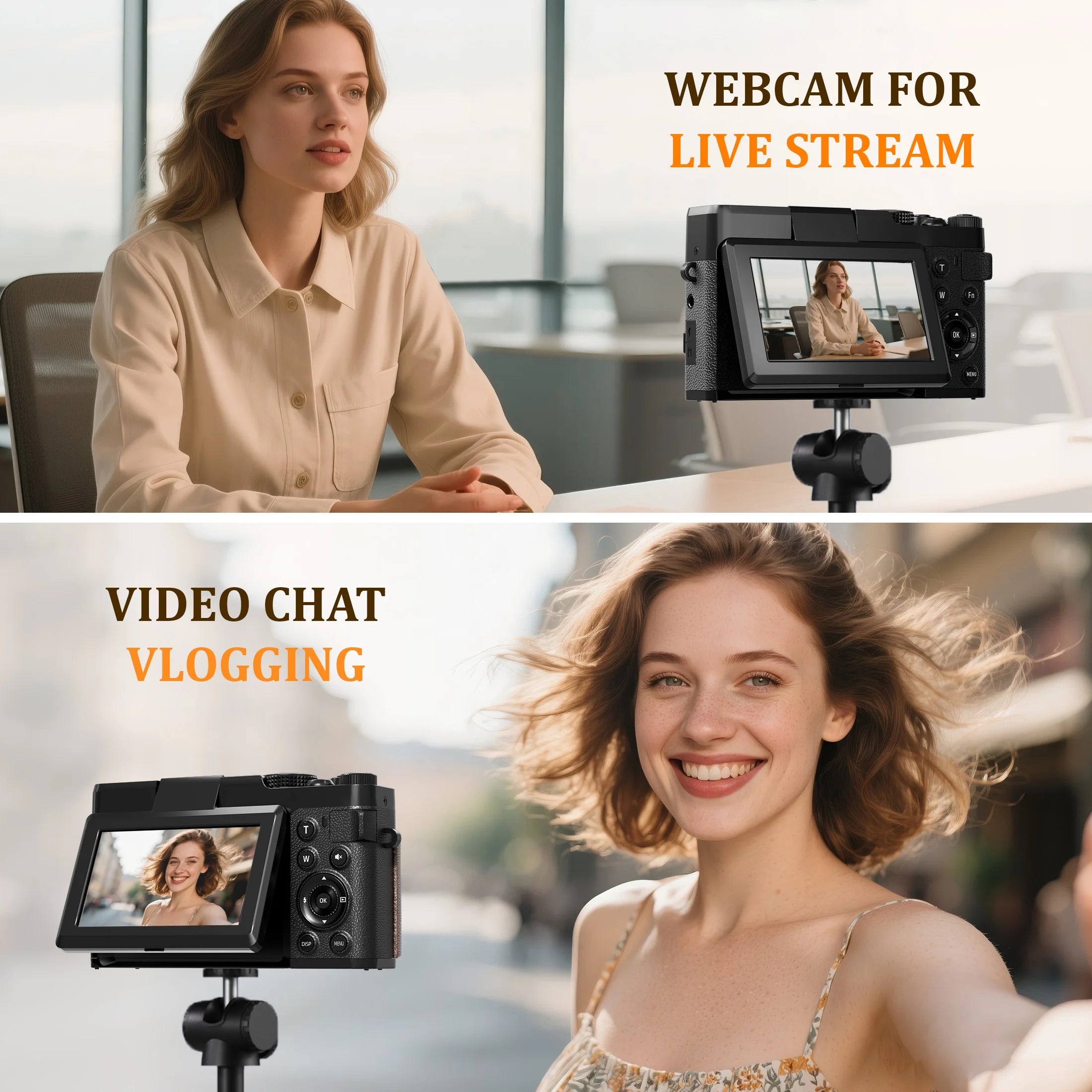 Digital Camera 4K 56MP Cameras for Photography for Social Media with 32GB SD Card
