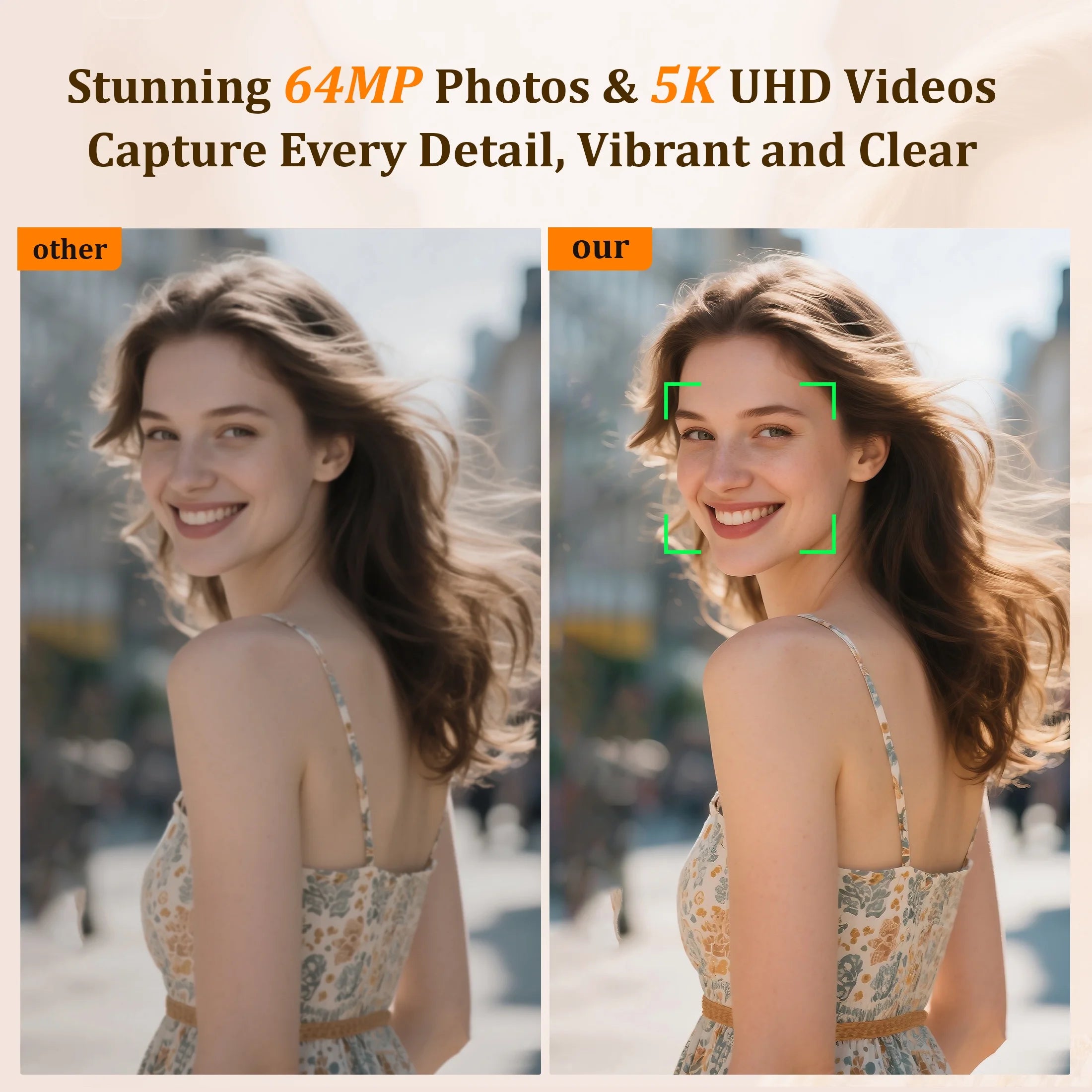 Digital Camera 4K 56MP Cameras for Photography for Social Media with 32GB SD Card