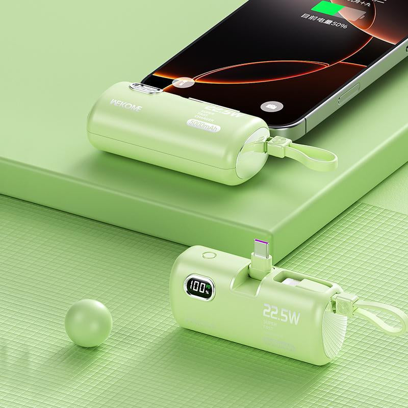 22.5W Fast Charging Power Bank 5000Mah - No Cables Needed Portable Charger with LED Display for Iphone Android Smartphones 