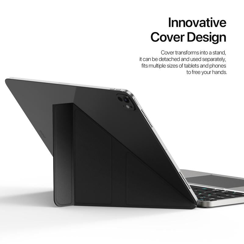 Foldable Bluetooth Keyboard with Touchpad & Stand, PU Leather Cover, Ultra-Thin Portable Keyboard Compatible with Ipad Pro/Air/Mini/Tablet 